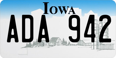 IA license plate ADA942