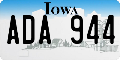 IA license plate ADA944