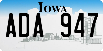 IA license plate ADA947