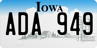 IA license plate ADA949