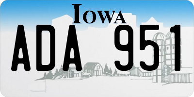IA license plate ADA951