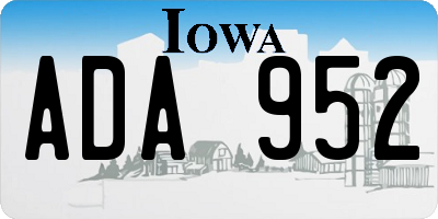 IA license plate ADA952