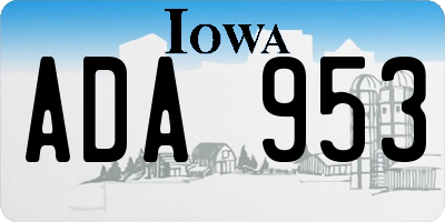 IA license plate ADA953