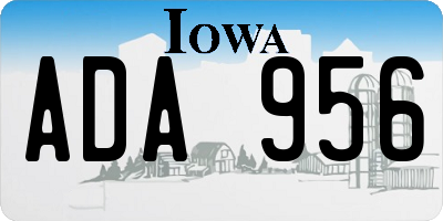 IA license plate ADA956