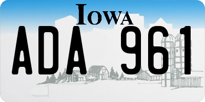 IA license plate ADA961