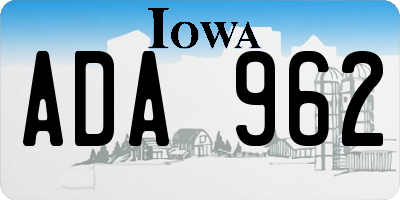 IA license plate ADA962