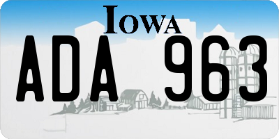 IA license plate ADA963