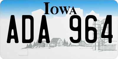 IA license plate ADA964