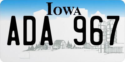 IA license plate ADA967