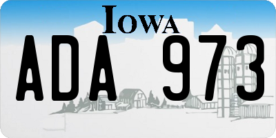 IA license plate ADA973