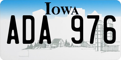IA license plate ADA976