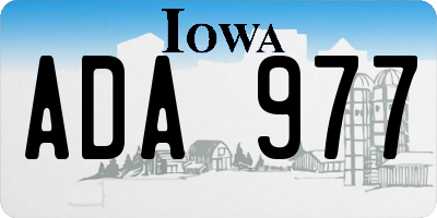 IA license plate ADA977
