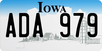 IA license plate ADA979