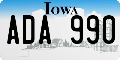 IA license plate ADA990