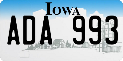 IA license plate ADA993