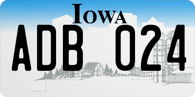 IA license plate ADB024