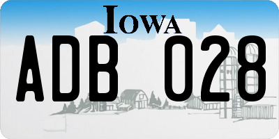 IA license plate ADB028