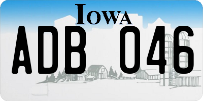 IA license plate ADB046