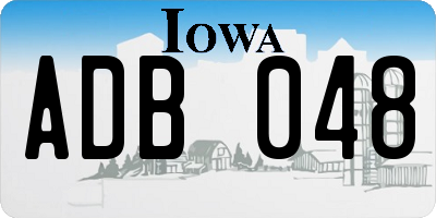 IA license plate ADB048