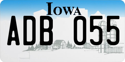 IA license plate ADB055
