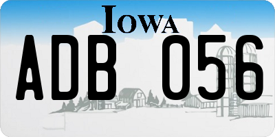 IA license plate ADB056