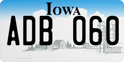 IA license plate ADB060