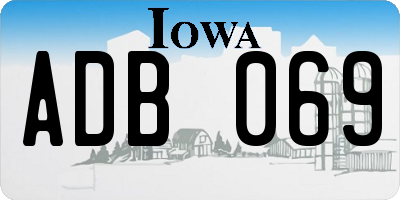 IA license plate ADB069