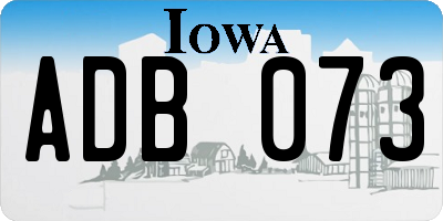 IA license plate ADB073