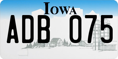 IA license plate ADB075