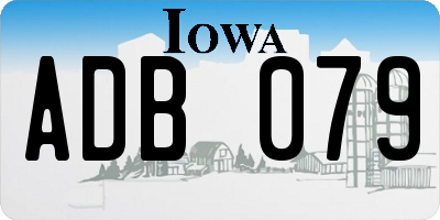 IA license plate ADB079