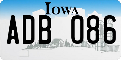 IA license plate ADB086