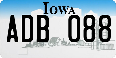 IA license plate ADB088