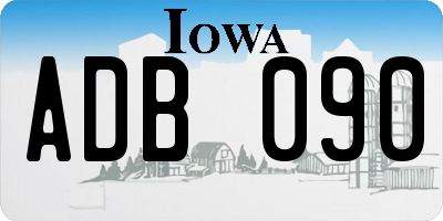 IA license plate ADB090
