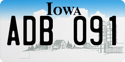 IA license plate ADB091