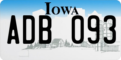 IA license plate ADB093