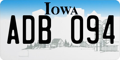 IA license plate ADB094