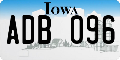 IA license plate ADB096