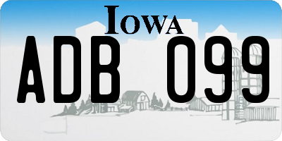 IA license plate ADB099