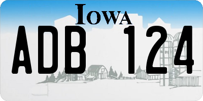 IA license plate ADB124