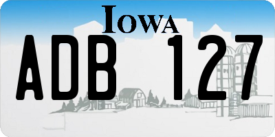 IA license plate ADB127