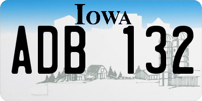 IA license plate ADB132