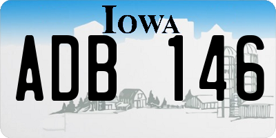 IA license plate ADB146