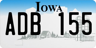 IA license plate ADB155
