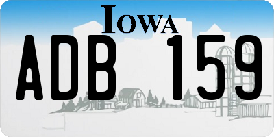 IA license plate ADB159
