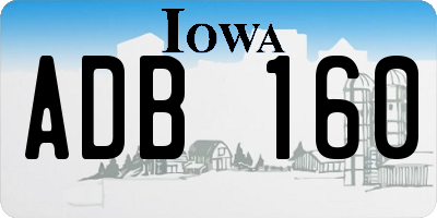 IA license plate ADB160