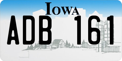IA license plate ADB161