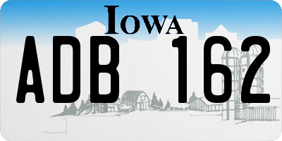 IA license plate ADB162