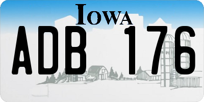 IA license plate ADB176