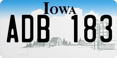 IA license plate ADB183