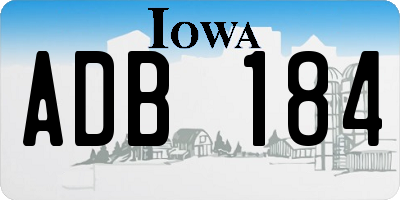 IA license plate ADB184